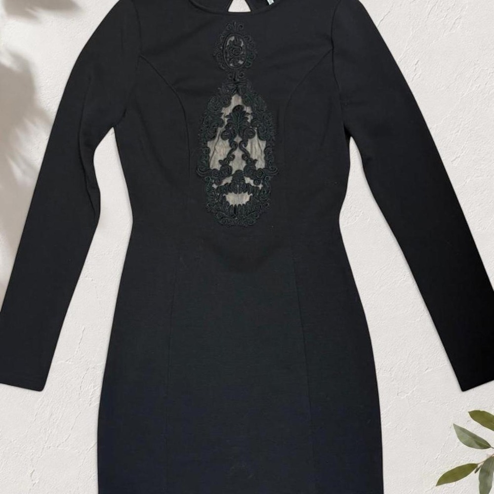 Tobi Black Lace Skull Mini Dress Long Sleeve Goth Whimsigoth Small